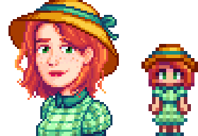  A picture of Diverse Stardew Valley's Modded Airyn Notsnufffie Large option for Penny's portrait and character sprite.