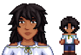  A picture of Diverse Stardew Valley's modded option for Daisy's portrait and character sprite.