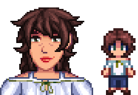  A picture of Adventurers Guild Expanded's original option for Daisy's portrait and character sprite.