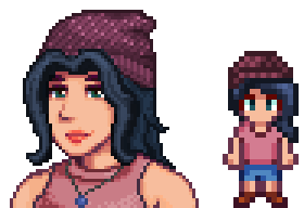  A picture of Adventurers Guild Expanded's original option for Zinnia's portrait and character sprite.