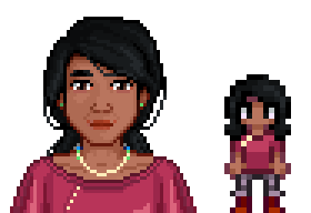 A picture of Diverse Stardew Valley's modded option for Caroline's portrait and character sprite.