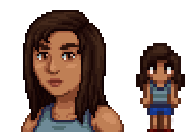  A picture of Diverse Stardew Valley's modded option for Cecily's portrait and character sprite.