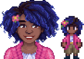  A picture of Diverse Stardew Valley's Black option for Emily's portrait and character sprite.