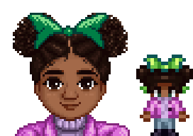  A picture of Diverse Stardew Valley's modded option for Jas's portrait and character sprite.