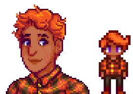  A picture of Diverse Stardew Valley's Butch option for Leah's portrait and character sprite.