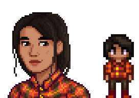  A picture of Diverse Stardew Valley's Native option for Leah's portrait and character sprite.