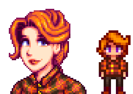  A picture of Diverse Stardew Valley's vanilla option for Leah's portrait and character sprite.
