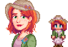  A picture of Diverse Stardew Valley's Modded Airyn Notsnufffie Small option for Penny's portrait and character sprite.