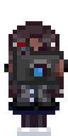 A picture of Diverse Stardew Valley's Black Haley variant holding a black camera..