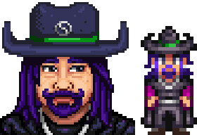  A picture of Diverse Stardew Valley's modded option for the Wizard's portrait and character sprite.