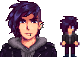 A picture of Sarahsyna's modded Shane add-on pack from Diverse Stardew Valley.